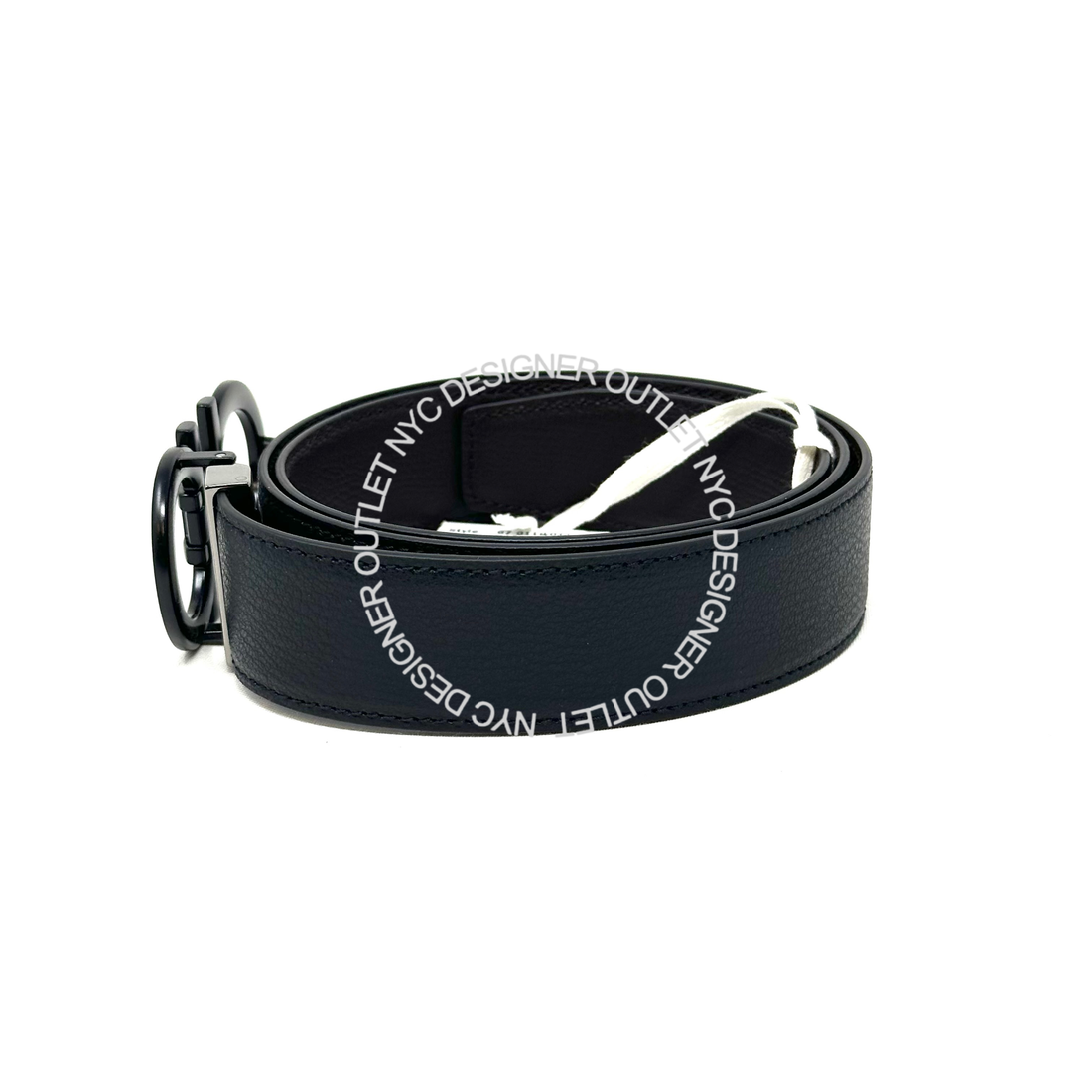Ferragamo Black/Brown Leather Adjustable and Reversible Belt