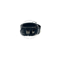 Ferragamo Black Smooth and Pebble Leather Adjustable and Reversible Belt