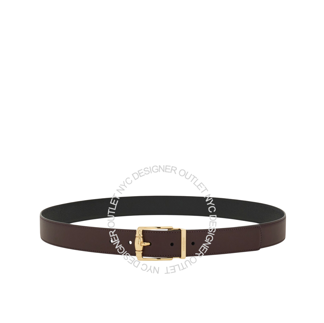 Ferragamo Black/Brown Leather Adjustable and Reversible Belt