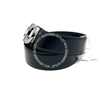 Ferragamo Black/Black Leather Adjustable and Reversible Belt