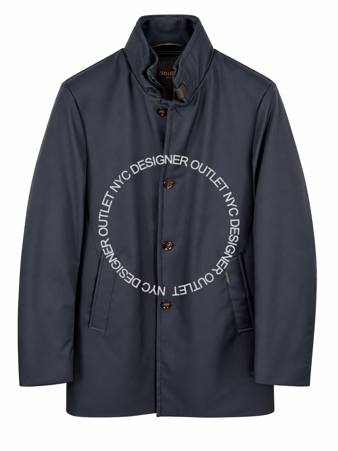 Moorer Bond Waterproof Down Jacket – Navy Blue with Retractable Hood
