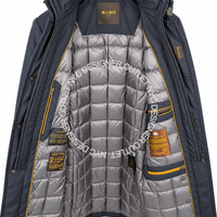 Moorer Bond Waterproof Down Jacket – Navy Blue with Retractable Hood