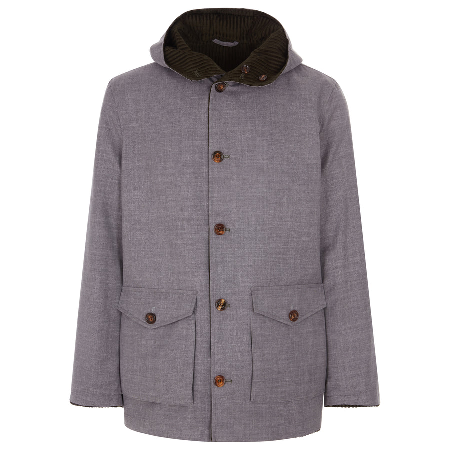 Kired By Kiton Reversible Coat W Hood