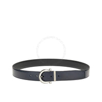 Ferragamo Black Pebbled / Blue Leather Adjustable belt