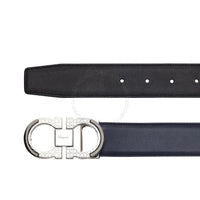 Ferragamo Black / Blue Leather Adjustable belt