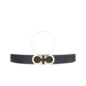 Ferragamo Black Leather Adjustable belt