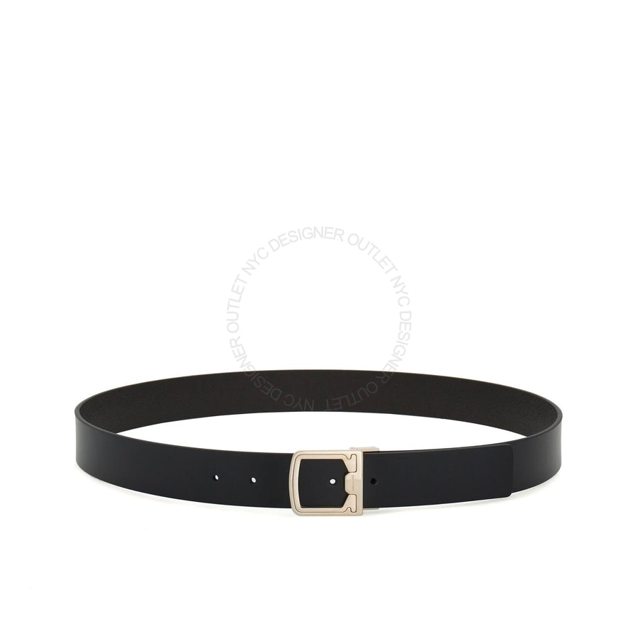 Ferragamo Black Leather Adjustable belt