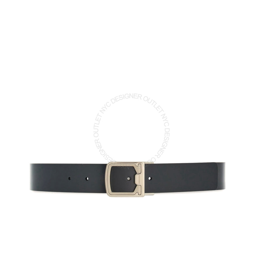 Ferragamo Black Leather Adjustable belt