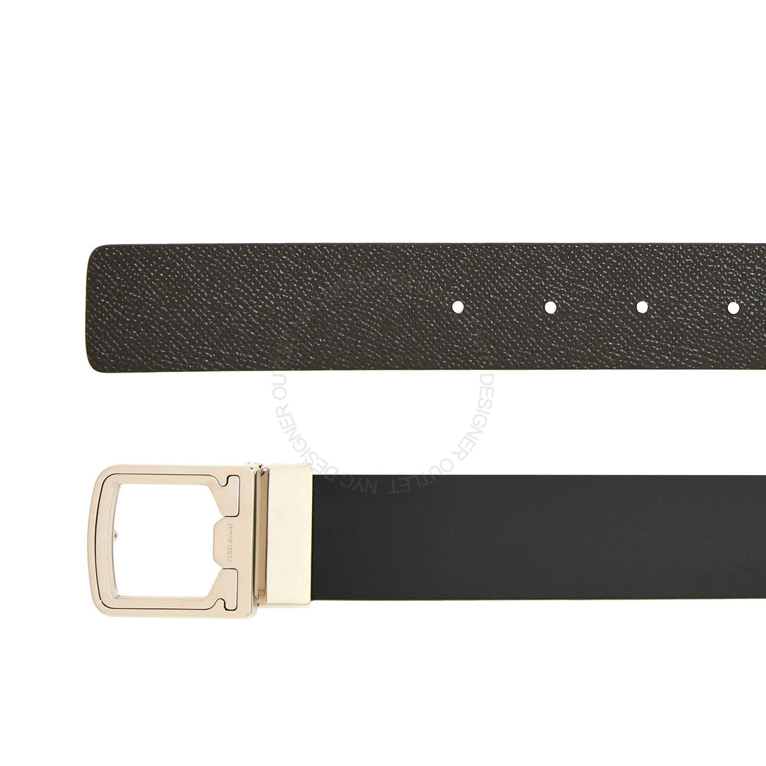 Ferragamo Black Leather Adjustable belt