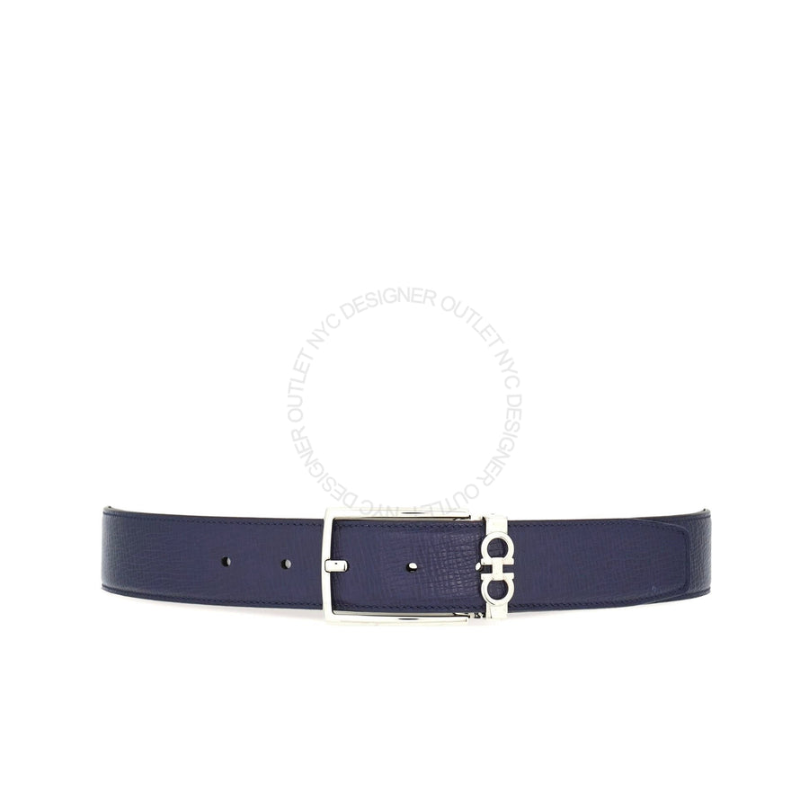 Ferragamo Blue/Brown Leather Adjustable belt