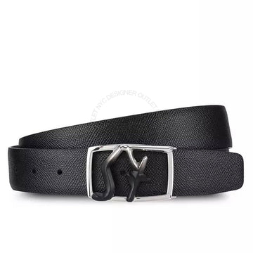 Ferragamo Black Leather Adjustable & Reversible belt