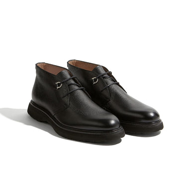 Ferragamo Bernard Black Leather Boots