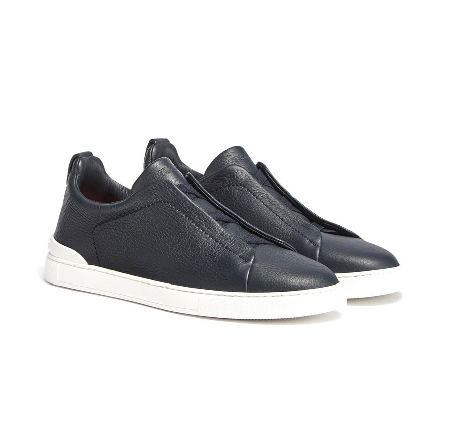 Zegna Blue Triple Stitch Sneaker