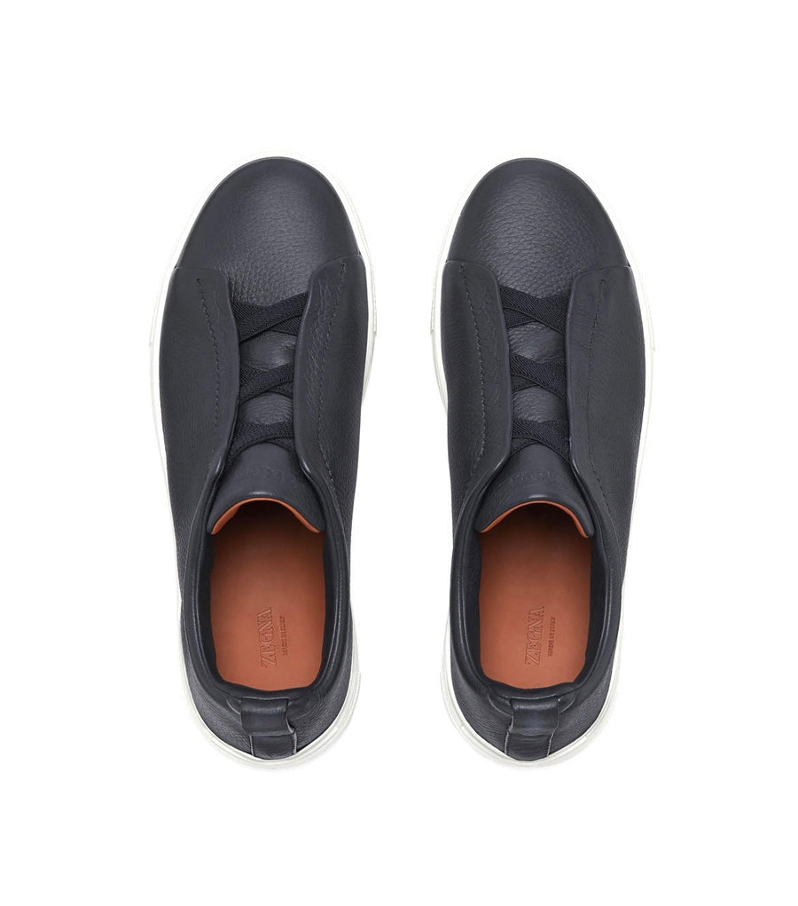 Zegna Blue Triple Stitch Sneaker