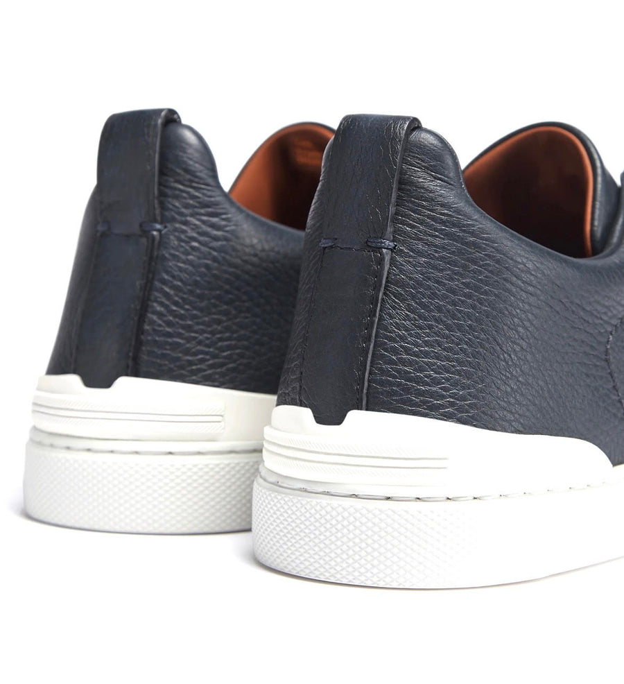 Zegna Blue Triple Stitch Sneaker