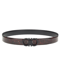 Ferragamo Black & Red Smoked Leather Reversible belt